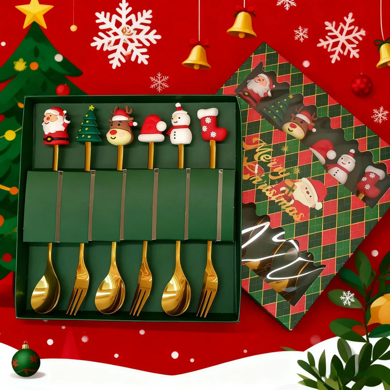 Stainless Steel Christmas Flatware Set