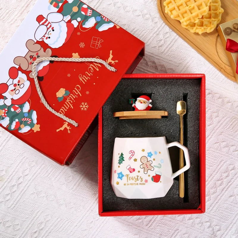 Ceramic Christmas Coffee Mug Gift Set