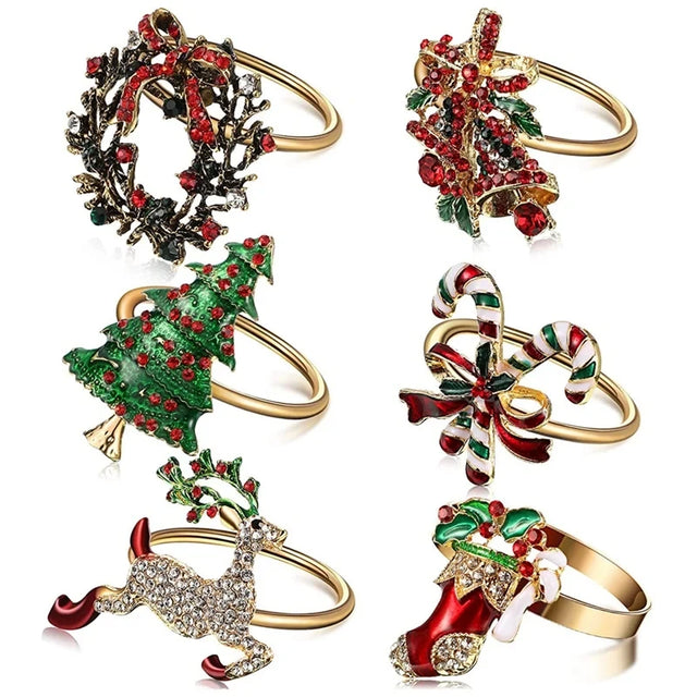 Metal Christmas Napkin Rings