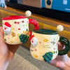 Christmas Themed Ceramic Mug with Magnetic Spoon