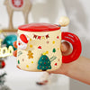 Christmas Themed Ceramic Mug with Magnetic Spoon