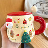 Christmas Themed Ceramic Mug with Magnetic Spoon