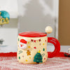 Christmas Themed Ceramic Mug with Magnetic Spoon