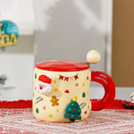 Christmas Themed Ceramic Mug with Magnetic Spoon