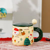 Christmas Themed Ceramic Mug with Magnetic Spoon
