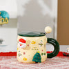Christmas Themed Ceramic Mug with Magnetic Spoon