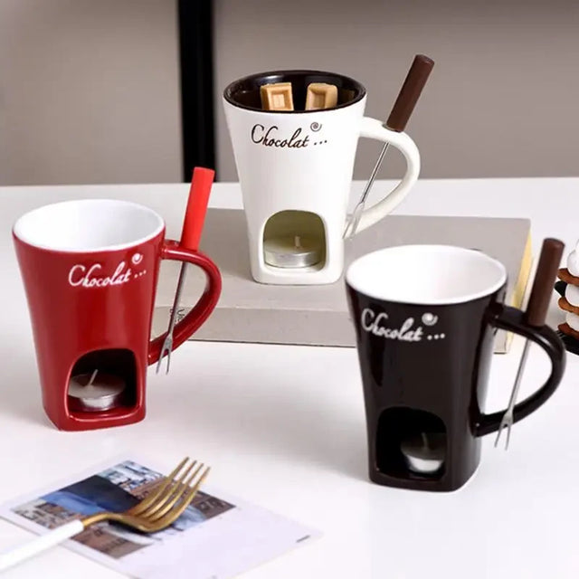 Ceramic Chocolate Melting Fondue Mug