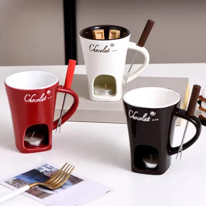 Ceramic Chocolate Melting Fondue Mug