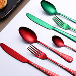 Festive Stainless Steel Flatware Set