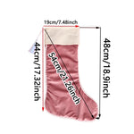 Velvet Christmas Stockings With Pom Pom Trim