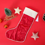 Velvet Christmas Stockings With Pom Pom Trim