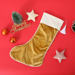 Velvet Christmas Stockings With Pom Pom Trim