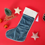Velvet Christmas Stockings With Pom Pom Trim