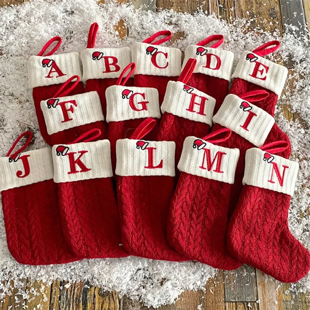 Knitted Snowflake Christmas Stocking