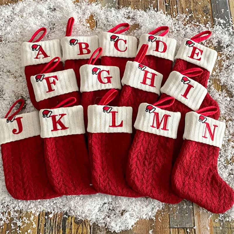 Knitted Snowflake Christmas Stocking