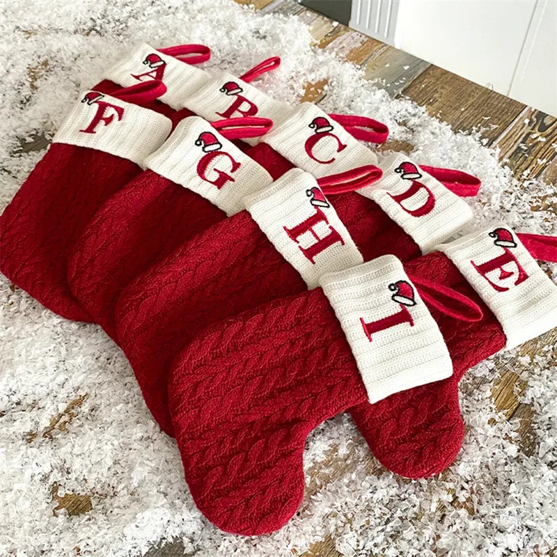 Knitted Snowflake Christmas Stocking