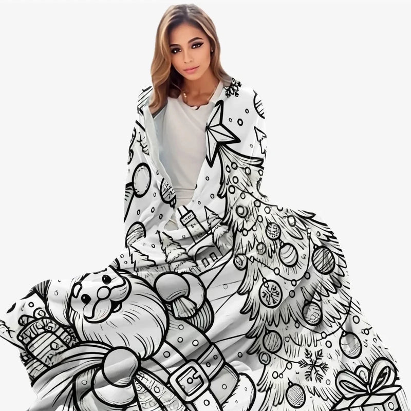 Christmas Santa Printed Flannel Blanket