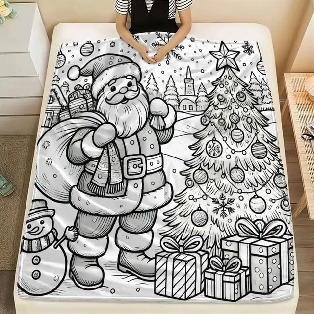 Christmas Santa Printed Flannel Blanket