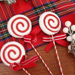 Glittery Plastic Candy Cane Christmas Ornament