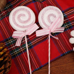 Glittery Plastic Candy Cane Christmas Ornament
