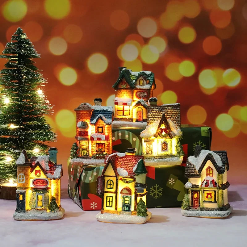 LED Resin Village House Ornament